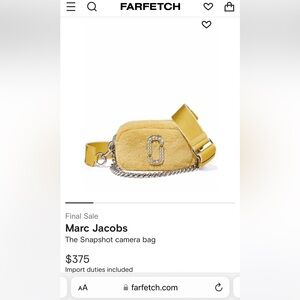 NWT Marc Jacobs The Snapshot camera bag